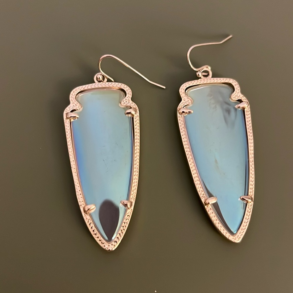 Iridescent hanging earrings - costume jewelry
